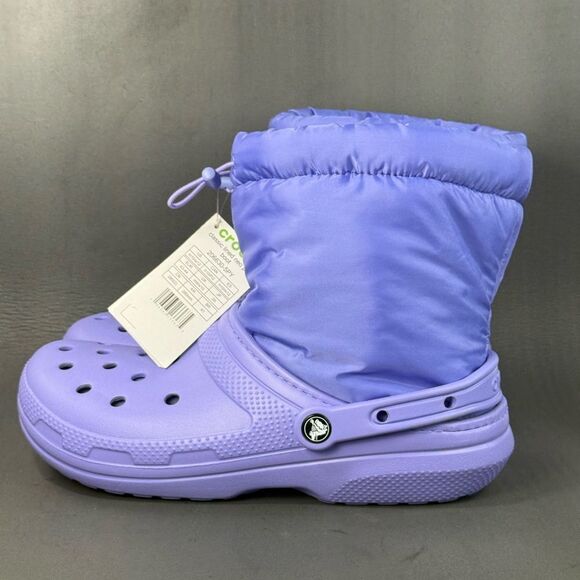 Crocs Unisex Classic Lined Neo Puff Boots Men’s 10 Women’s 12 Digital Violet Fuz - Picture 4 of 8